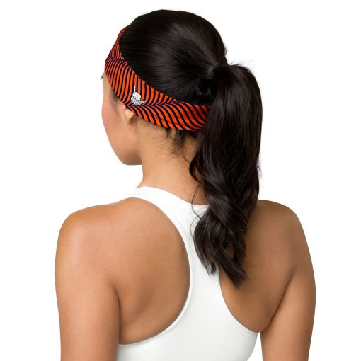 Orange Curve Lines Pattern Headband - Image 5