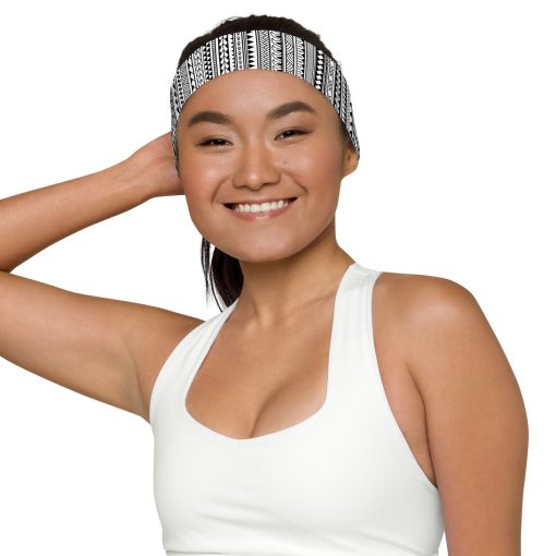 Black and White Phoenician Pattern Headband - Image 7