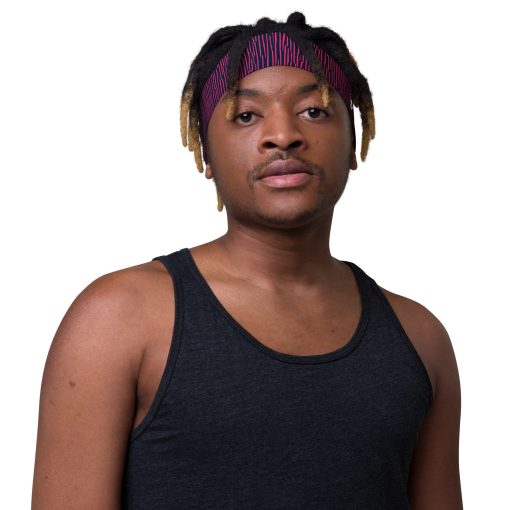 Pink Vertical Stripes Headband - Image 3