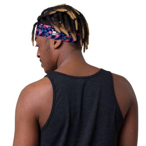 Blue and Pink Tropical Flowers Headband - Image 5