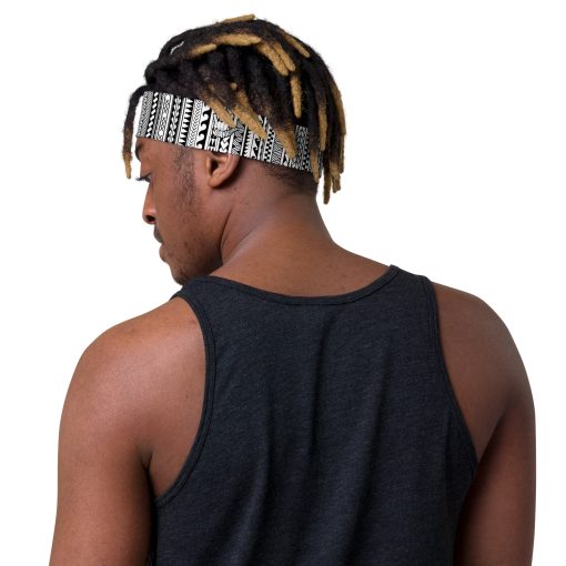 Black and White Phoenician Pattern Headband - Image 2