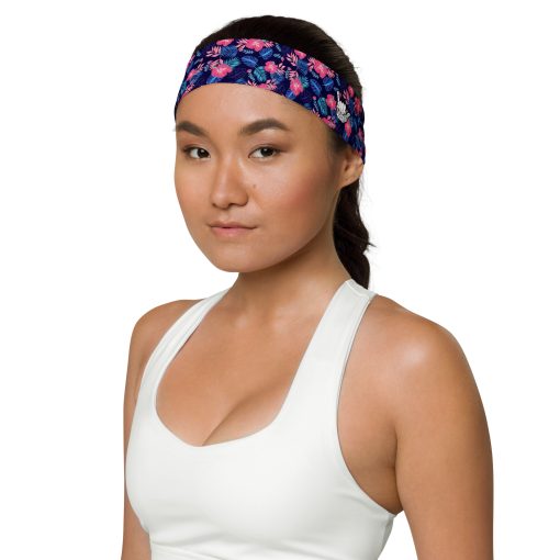 Blue and Pink Tropical Flowers Headband