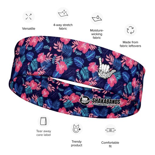 Blue and Pink Tropical Flowers Headband - Image 8