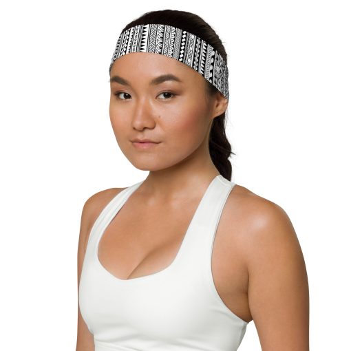 Black and White Phoenician Pattern Headband - Image 6