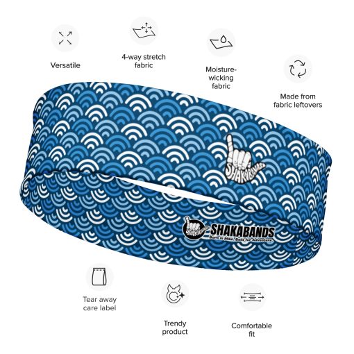 Blue Wave Pattern Headband - Image 6