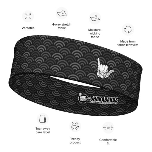 Black Wave Pattern Headband - Image 6