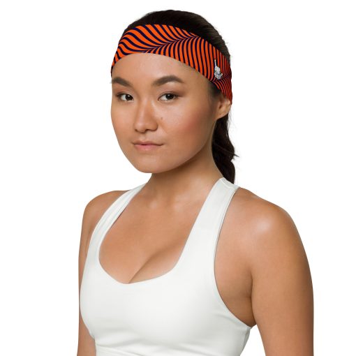 Orange Curve Lines Pattern Headband - Image 4