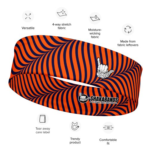 Orange Curve Lines Pattern Headband - Image 6