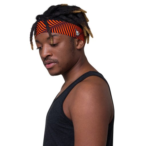 Orange Curve Lines Pattern Headband - Image 10