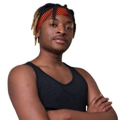 Orange Curve Lines Pattern Headband