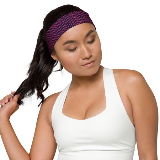 Pink Vertical Stripes Headband - Image 10